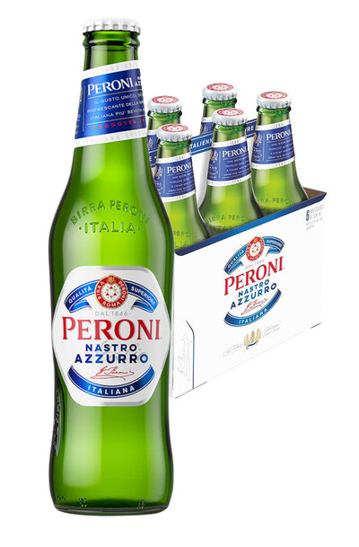 6 x Peroni Nastro Azurro Beer Bottle 330ml