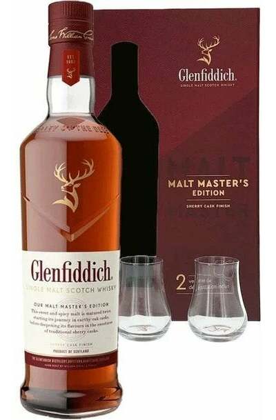 Glenfiddich Malt Master's Edition Single Malt 700ml + 2 Gift Glasses w/ Gift Box