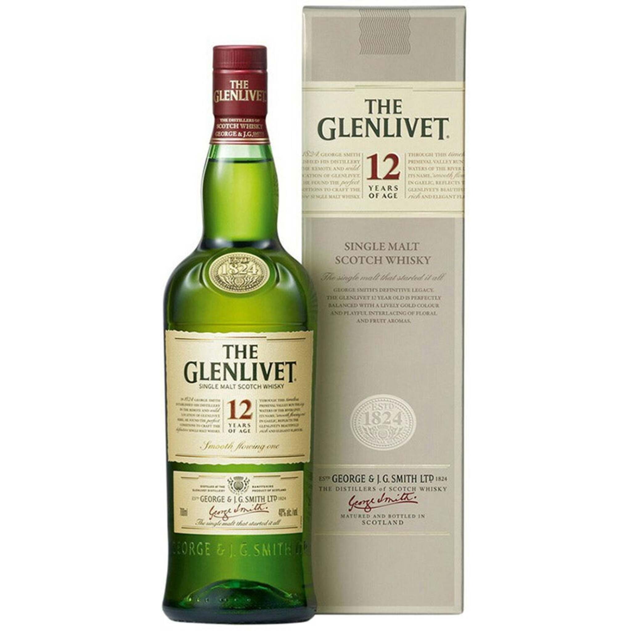 Buy Glenlivet 12 Years Single Malt 750ml w/Gift Box at the best