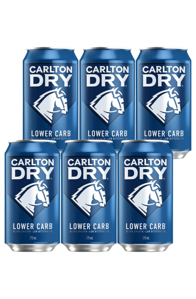 6 x Carlton Dry Beer Can 375ml