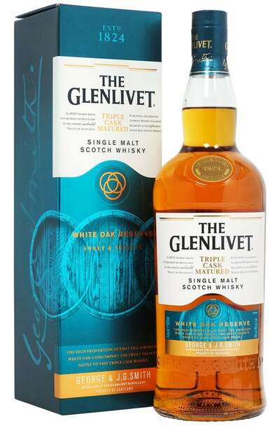 Glenlivet Single Malt White Oak Reserve 1000ml Bottle w/Gift Box