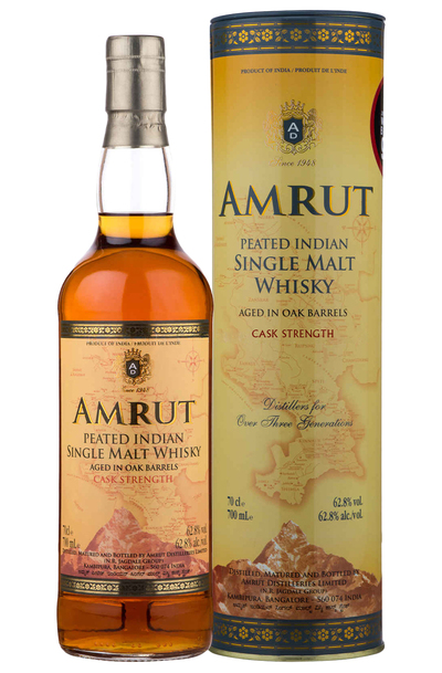 Amrut Peated Cask Strength Single Malt 700ml Bottle with Gift Box