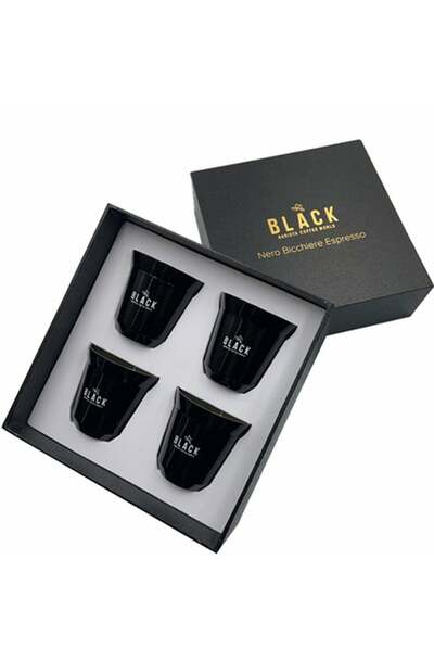 Double Wall Coffee Cup 4 Set - Black