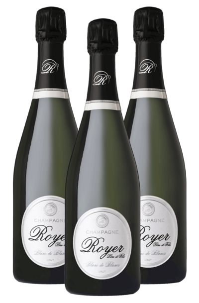 3 x Champagne Royer Blanc de Blancs 750ml