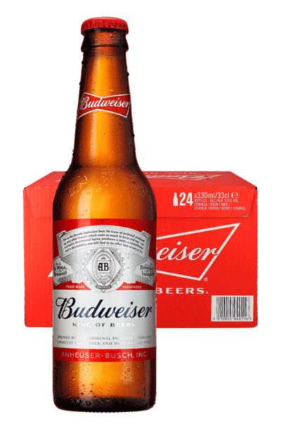 24 x Budweiser Beer Bottle Case 330ml