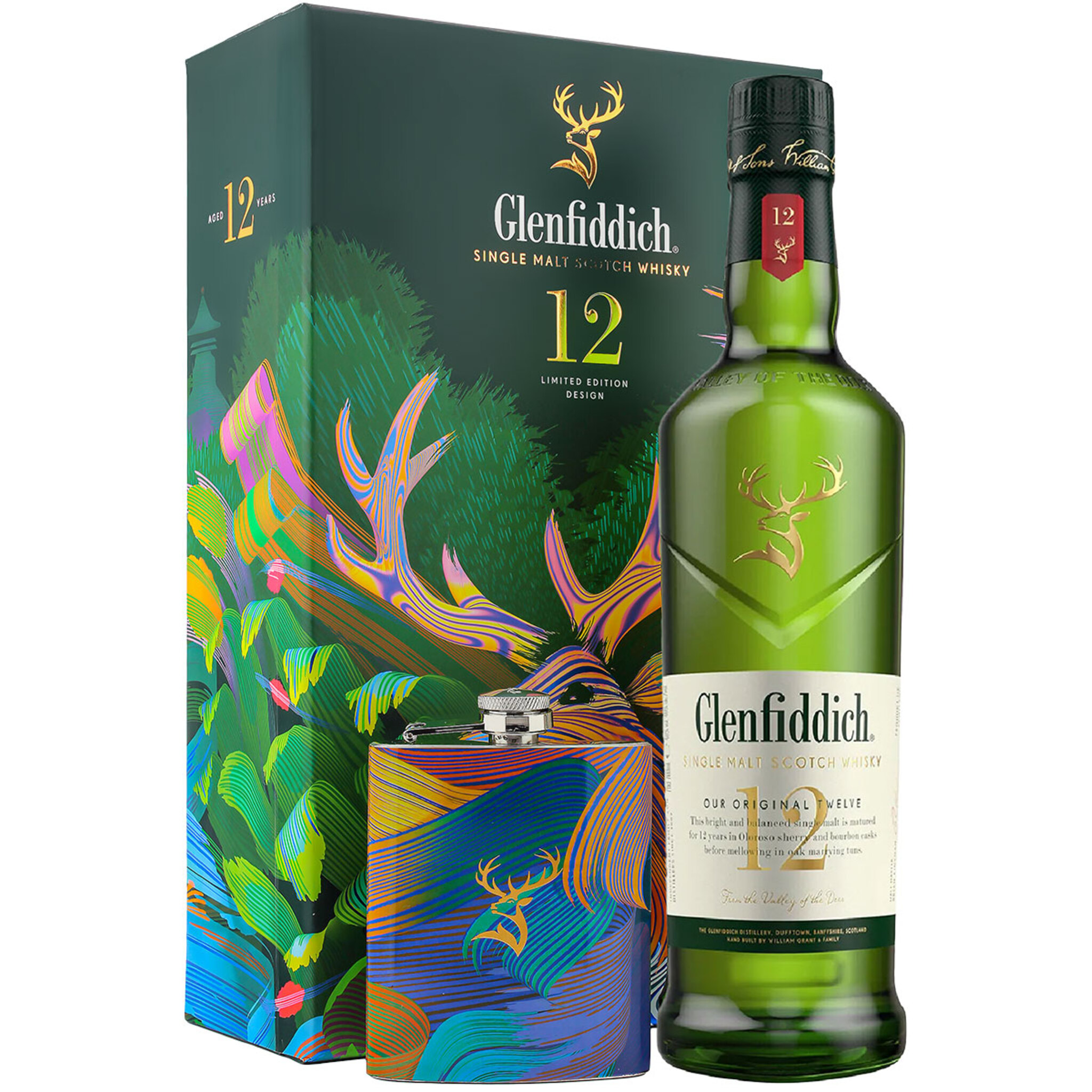 Buy Glenfiddich 12 Years 700ml Giftset with Hipflask at the best