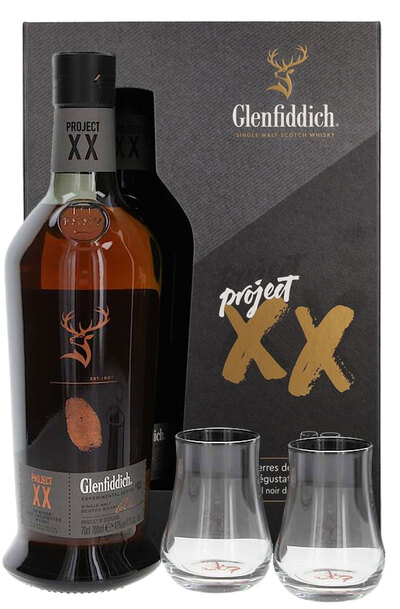 Glenfiddich Project XX Single Malt 700ml Gift Set w/2 Glasses