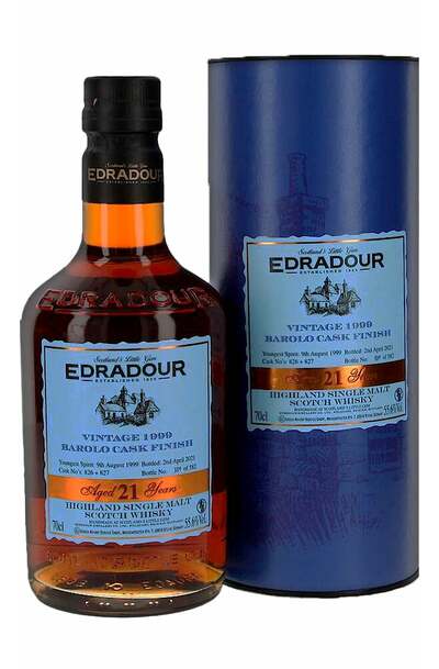 Edradour 21 Years 1999 Barolo Cask Finish 700ml Bottle with Gift Box
