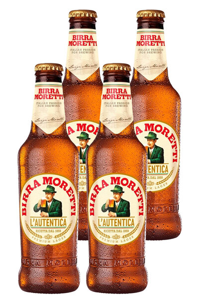 4 x Birra Moretti Beer Bottle Pack 330ml