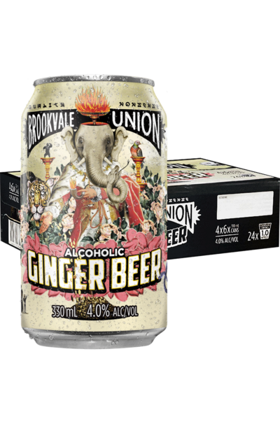 24 x Brookvale Union Alcoholic Ginger Beer Can 330ml