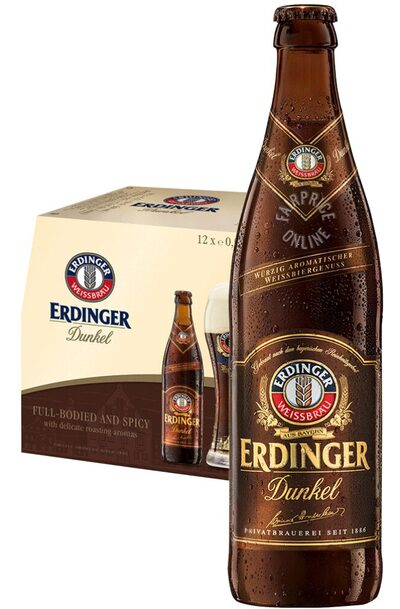 12 x Erdinger Dunkel Beer Bottle 