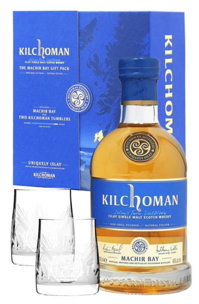 Kilchoman Machir Bay 700ml Bottle Gift Pack with 2 Glasses