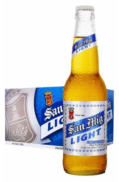 24 x San Miguel Light Beer Bottles Case 330ml