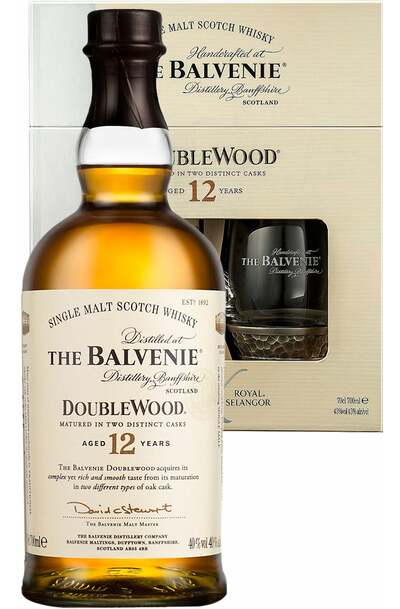 Balvenie 12 Year Royal Selangor Pack + Glass 700ml Bottle w/Gift Box 