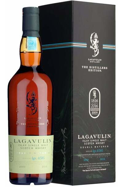 Lagavulin 2000 Distillers Edition (Double Matured) 200th Anniversary Ed. Single Malt Scotch Whisky 1L w/ Gift Box