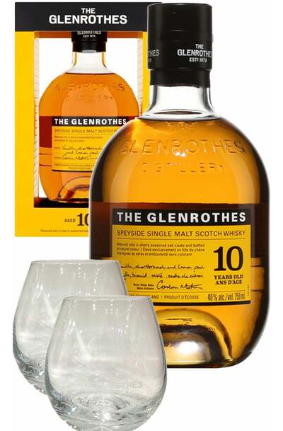 Glenrothes 10 Year Single Malt 700ml Gift Pack w/2 Glasses