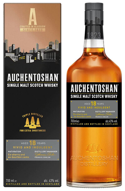 Auchentoshan 18 Year Single Malt 700ml Bottle with Gift Box