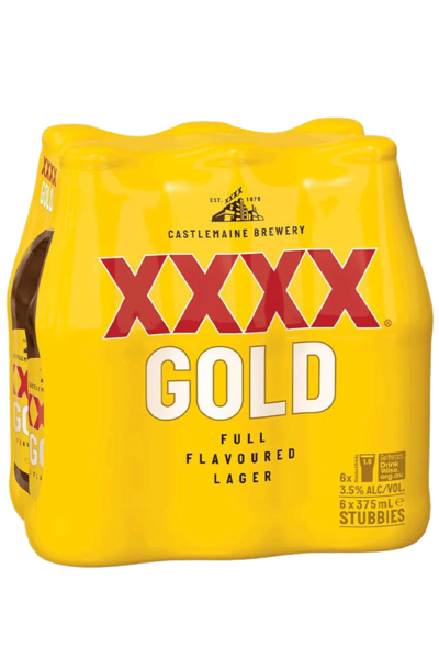6 x XXXX Gold Beer Bottle 375ml