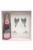 Lanson Champagne Rose with 2 flutes