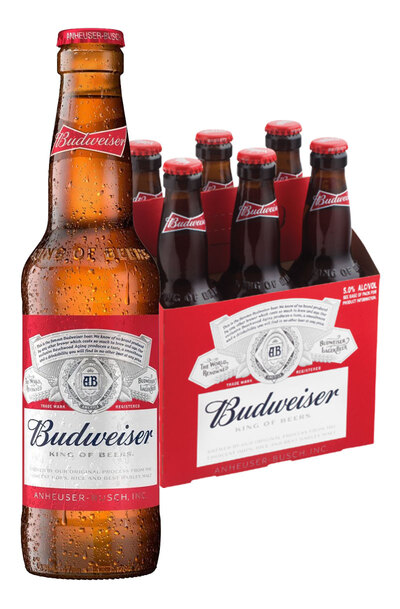 6x Budweiser Beer Bottles Pack 330ml
