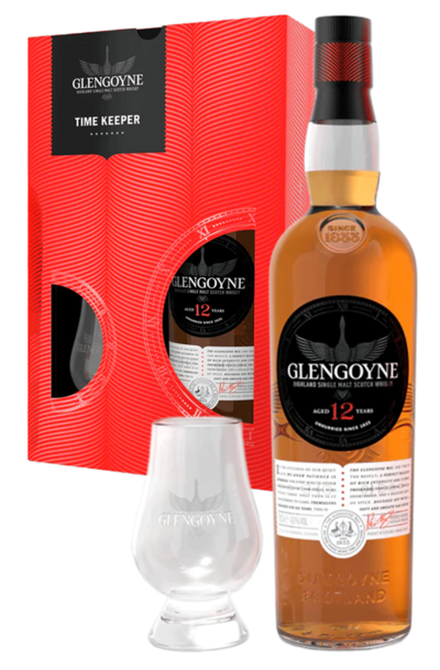 Glengoyne 12 Years Timekeeper Gift Set 700ml with  1 Glass
