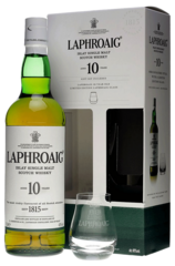 Laphroaig 10 Year Single Malt 700ml Bottle Gift Pack with Glass