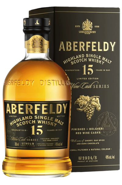 Aberfeldy 15 Year Tuscan Bolgheri Red Wine Cask Finish Limited Edition Single Malt 700ml Bottle with Gift Box
