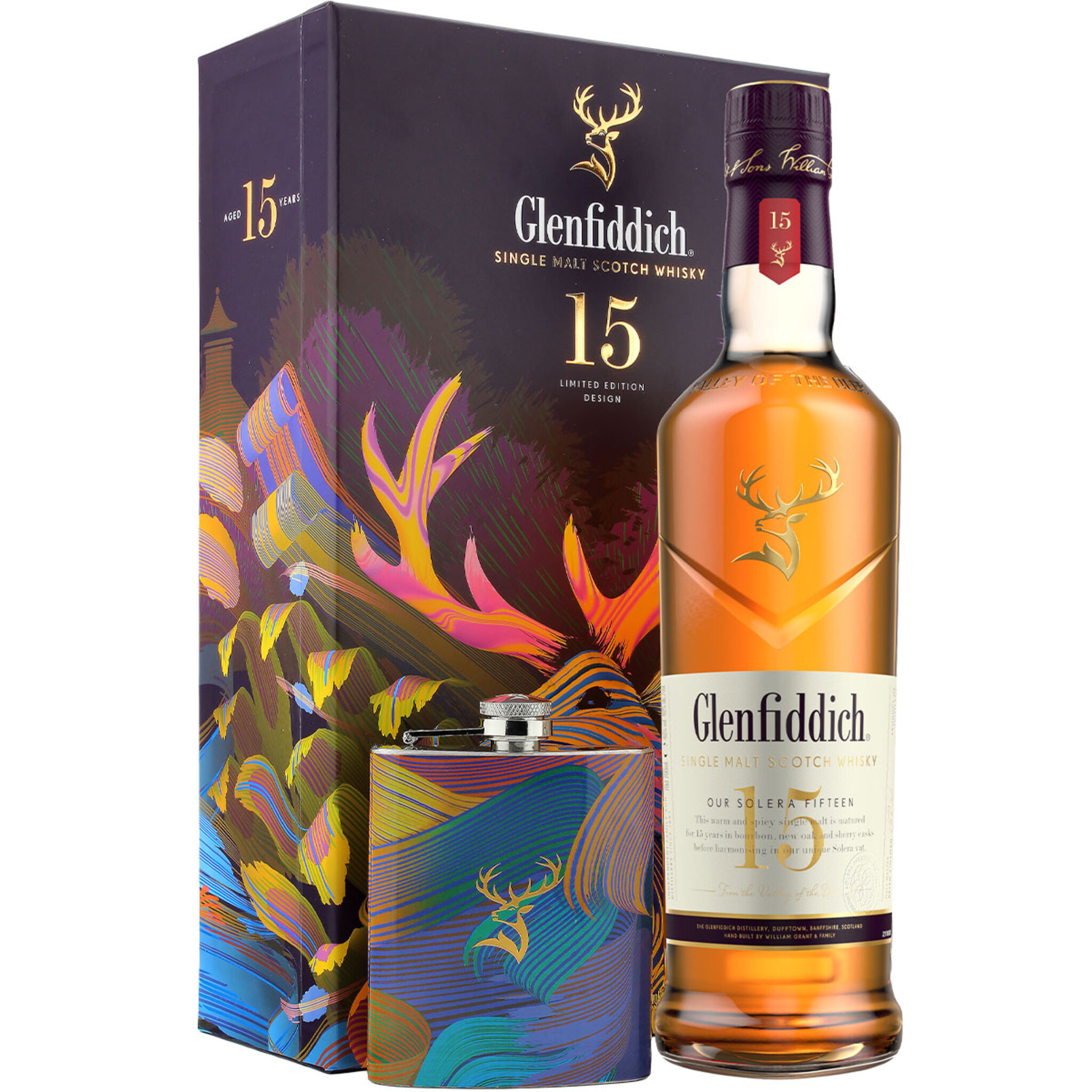 Glenfiddich 15年＆サントリーローヤル 12年 660mlセット Glenfiddich 15 Years Old with 2 Glass CNY GIFT PACK 2026 - Whisky.my