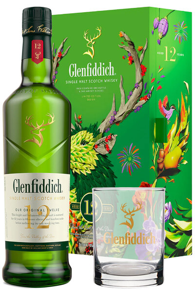 Glenfiddich 12 Years 700ml Lunar New Year 2024 Limited Edition Gift Set with 1 Whisky Glass