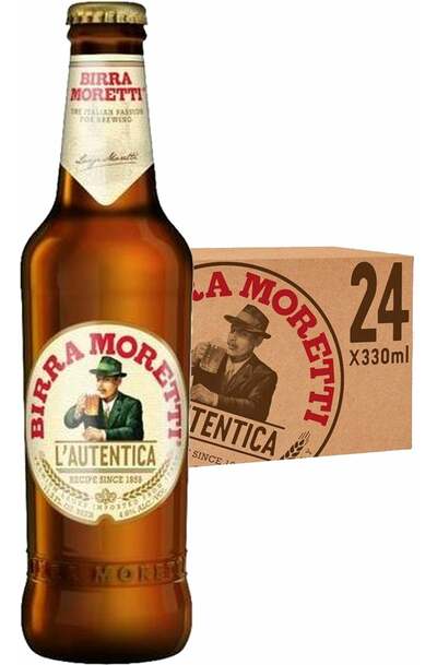 24x Birra Moretti Beer Bottle 330ml with Case 