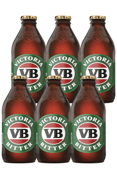 6 x Victoria Bitter Beer Bottle 375ml