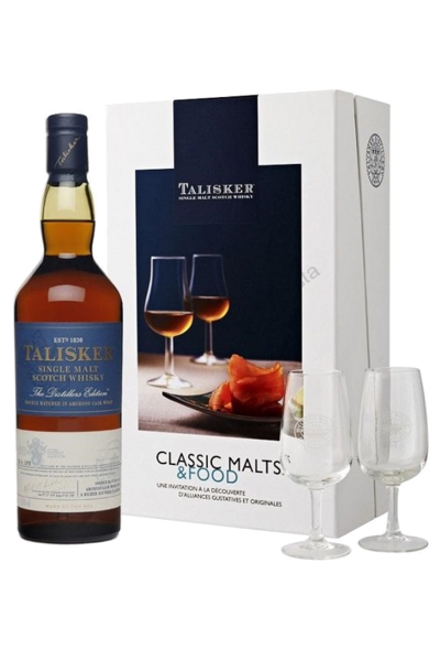 Talisker Distillers Edition 700ml Gift Pack with 2 Glasses 