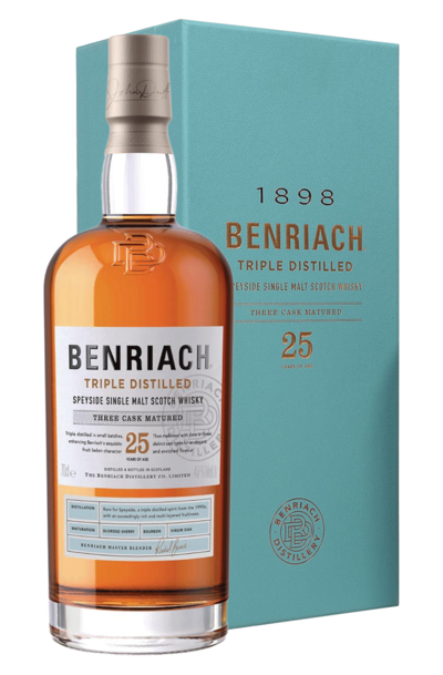 Benriach Triple Distilled 25 Year Old 700ml Bottle with Gift Box