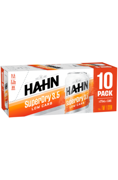 10 x Hahn SuperDry 3.5 Beer Can 375ml