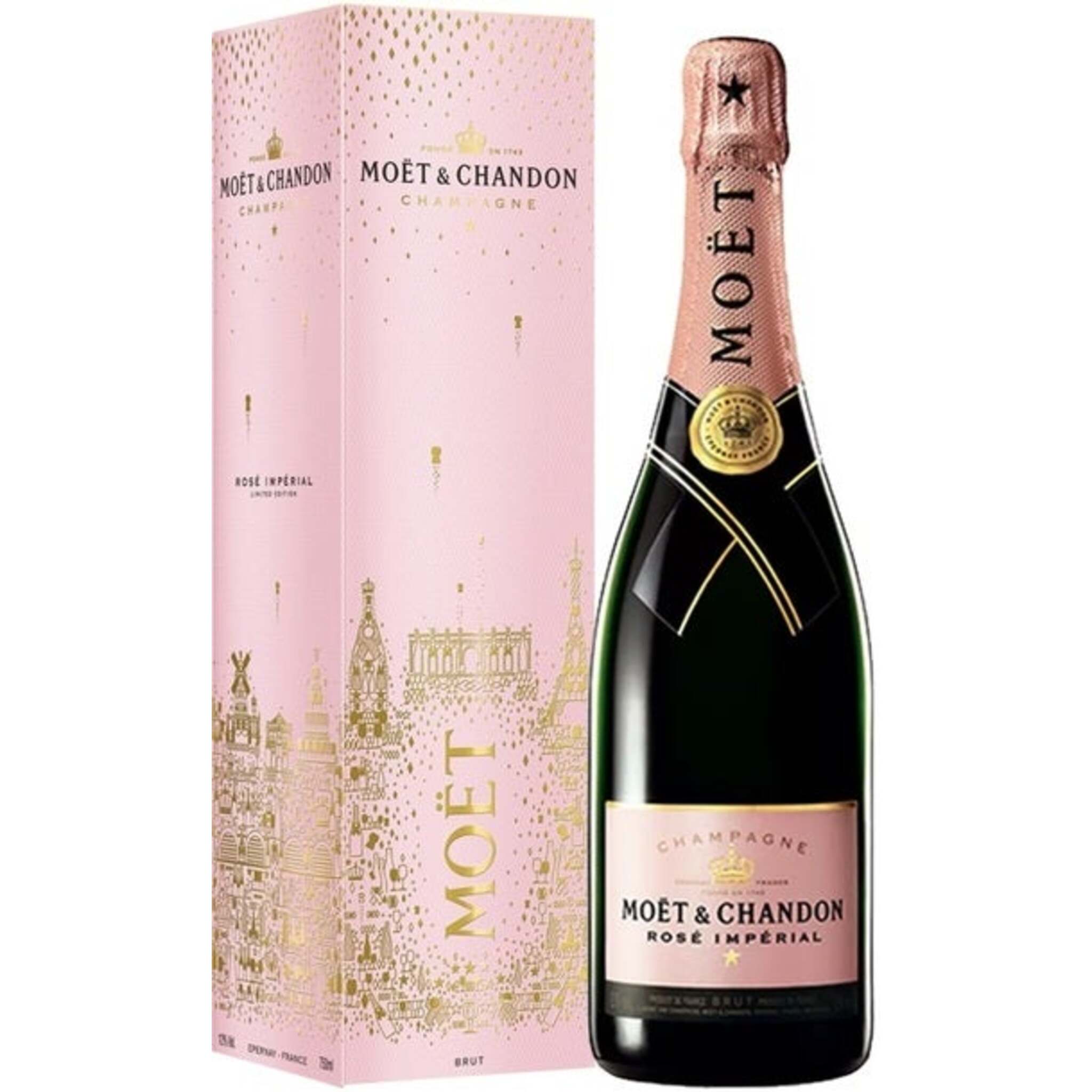 Buy Moet & Chandon Rose Imperial EOY Festive 750ml w/Gift Box at