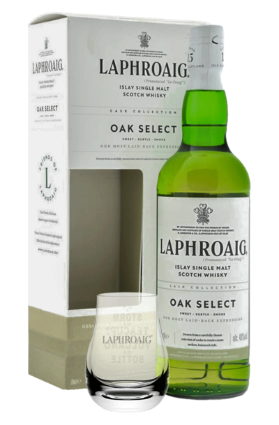 Laphroaig Oak Select 700ml Bottle with Glass Gift Set