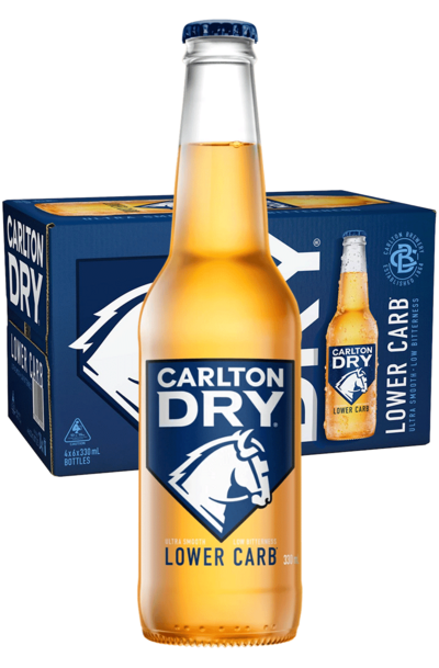 24 x Carlton Dry Beer Bottle 330ml
