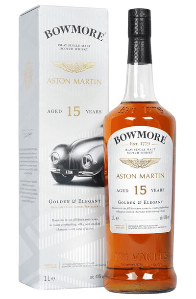Bowmore 15 Years Golden & Elegant Aston Martin Edition 1L Bottle with Gift Box