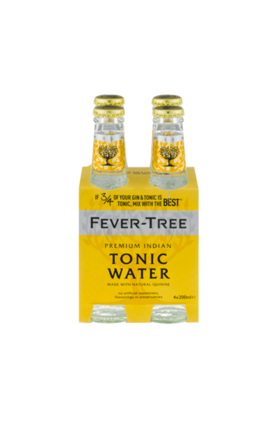 4 x Fever-Tree Indian Tonic Water Bottle 200ml