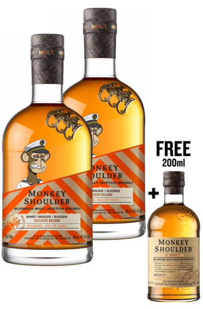2x Monkey Shoulder 700ml + Free Monkey Shoulder 200ml