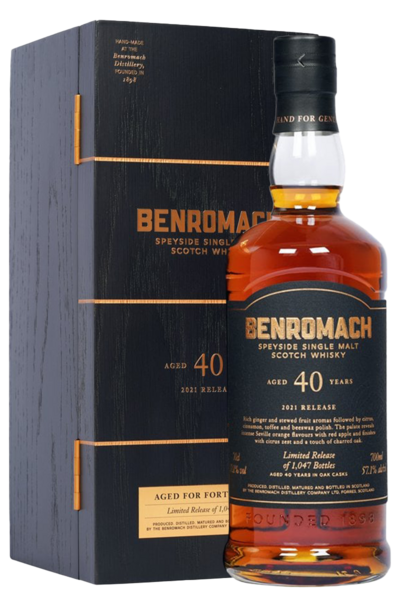 Benromach Aged 40 Years 2021 Release 700ml Bottle with Gift Box