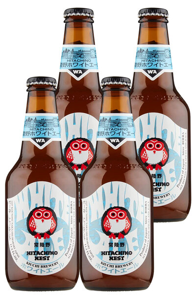 4 x Hitachino Nest White Ale Beer Bottle 330ml