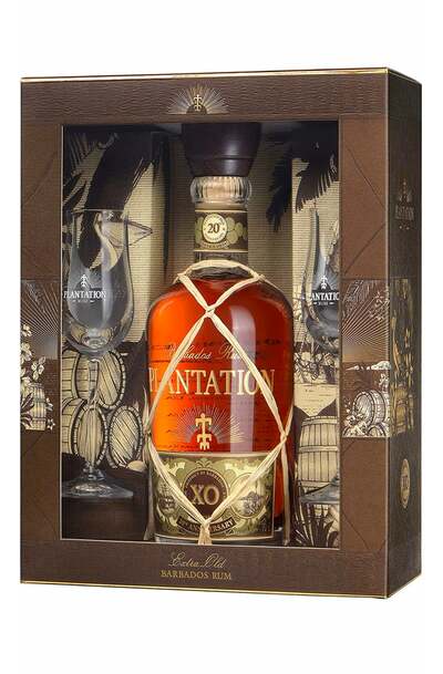 Plantation XO 20th Anniversary Rum 700ml Bottle Gift Pack with 2 Glasses