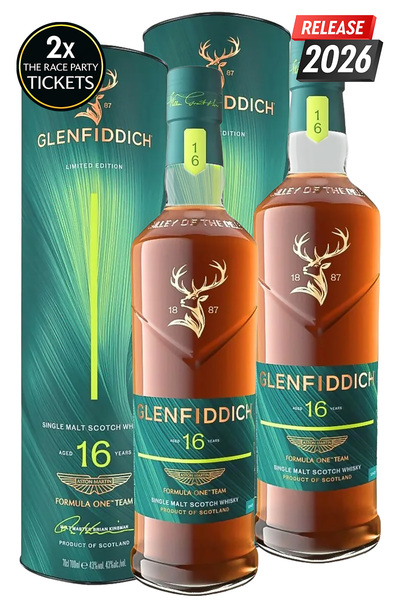 2x 2026 Glenfiddich & Aston Martin Formula One Team 16 Years Old Limited Edition Release No.2 700ml w/Gift Box