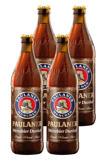 4 x Paulaner Weissbier Dunkel Beer Bottle Pack 500ml