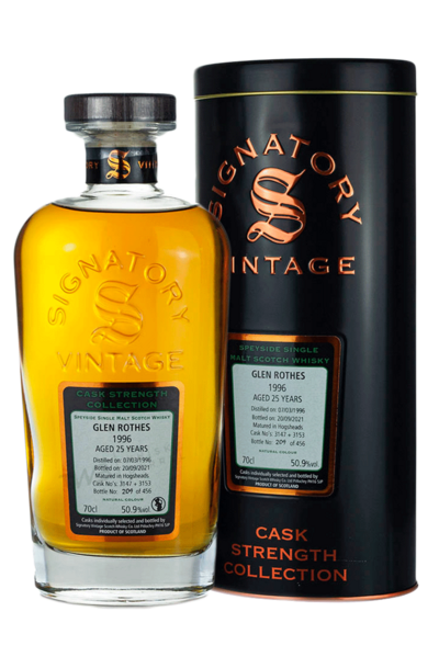 Glenrothes 1996 Signatory Vintage 25 Years Cask Strength 700ml Bottle with Gift Box