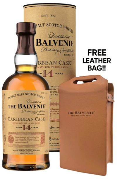 Balvenie 14 Year Caribbean Cask Single Malt 700ml w/ Leather Bag
