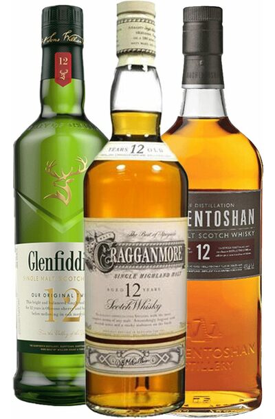 12-years-single-malt-glenfiddich-cragganmore-auchentoshan
