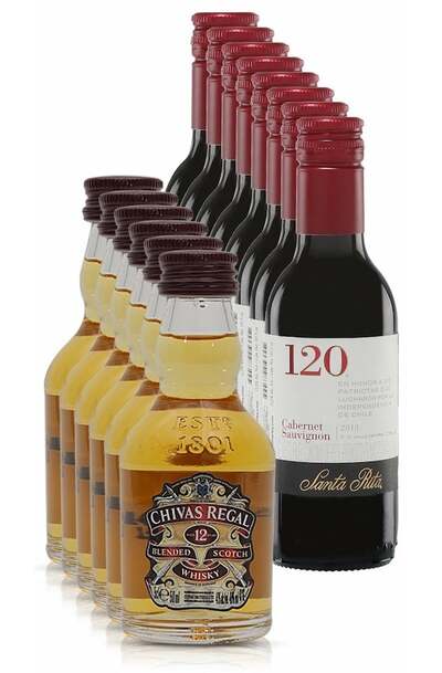 Jade Miniature Wine and Chivas Set