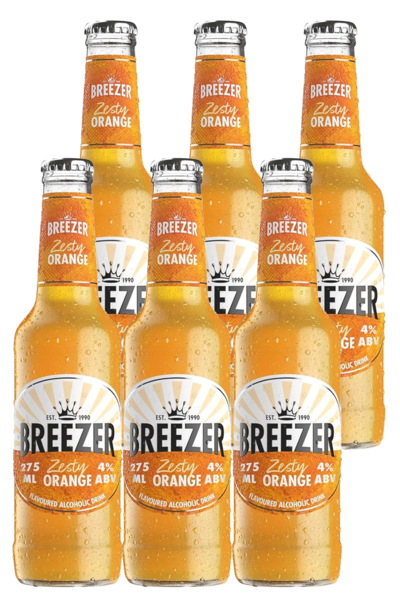 6 x Bacardi Breezer Zesty Orange Bottle Pack 275ml